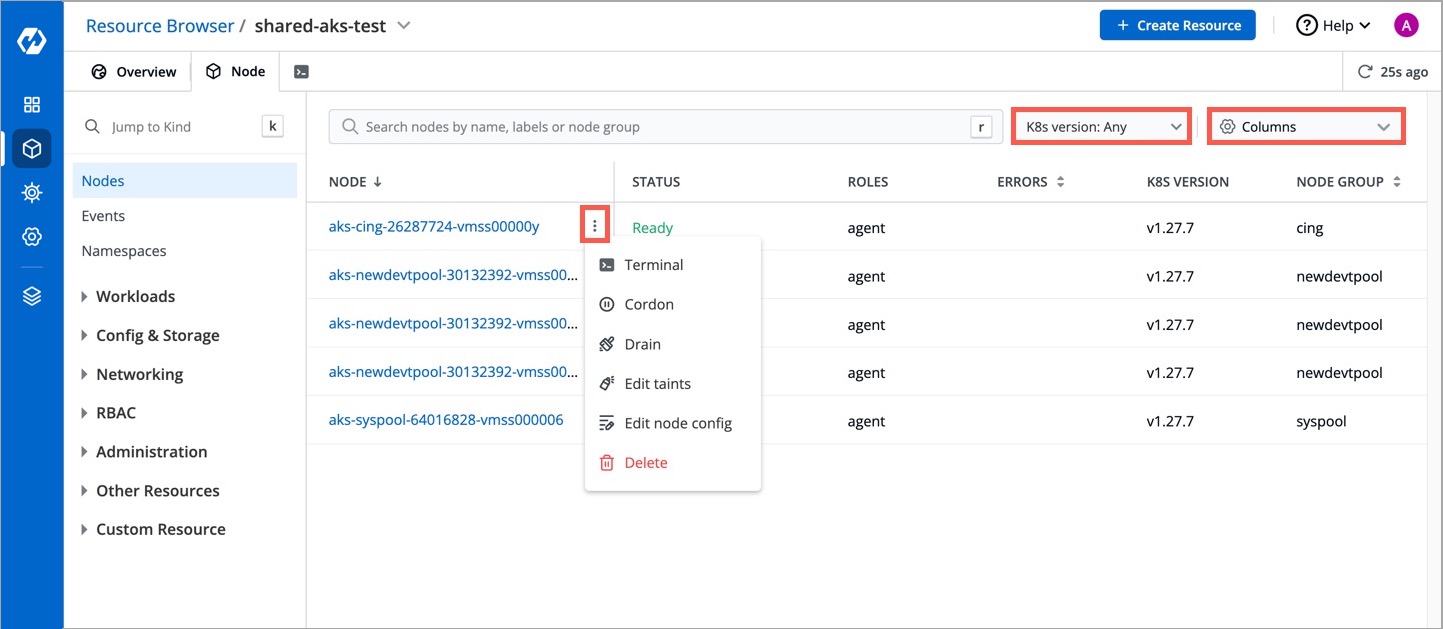 Figure 1: Searching and Filtering Nodes
