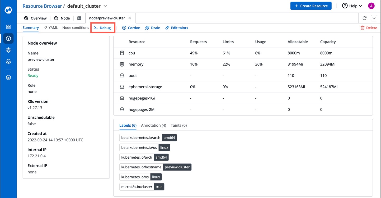 Figure 3a: Debugging a Node