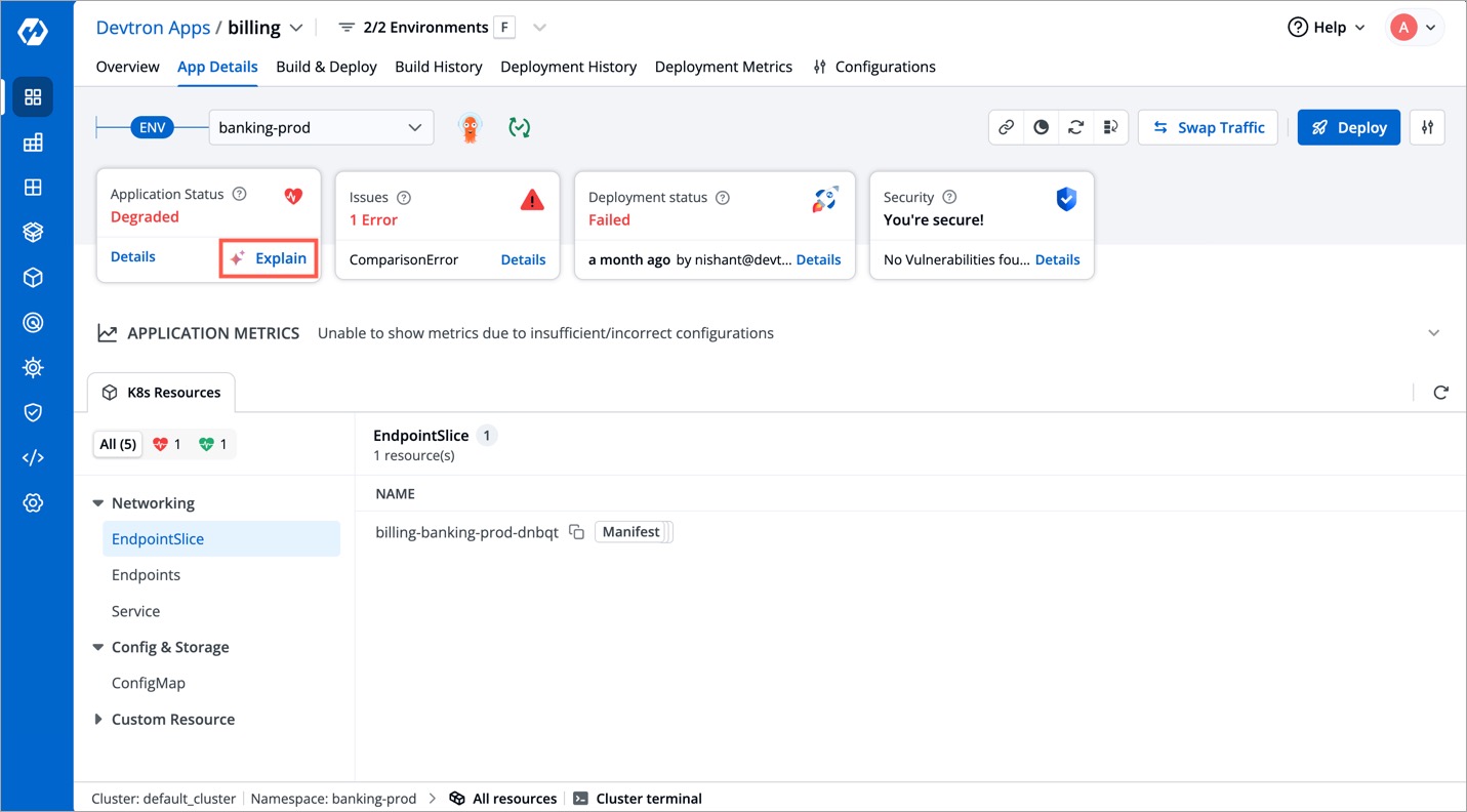 Figure 11a: AI Explain at Application Status