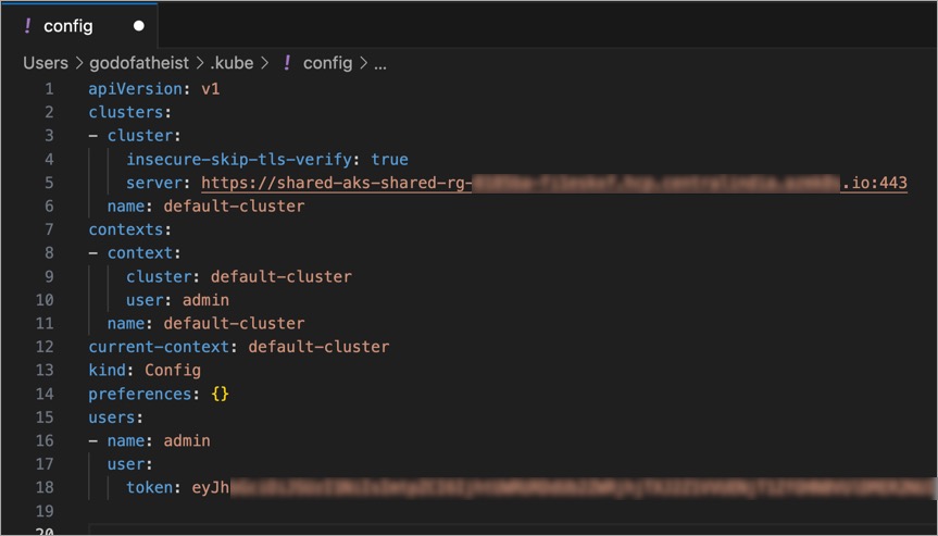 Figure 21: Kubeconfig File