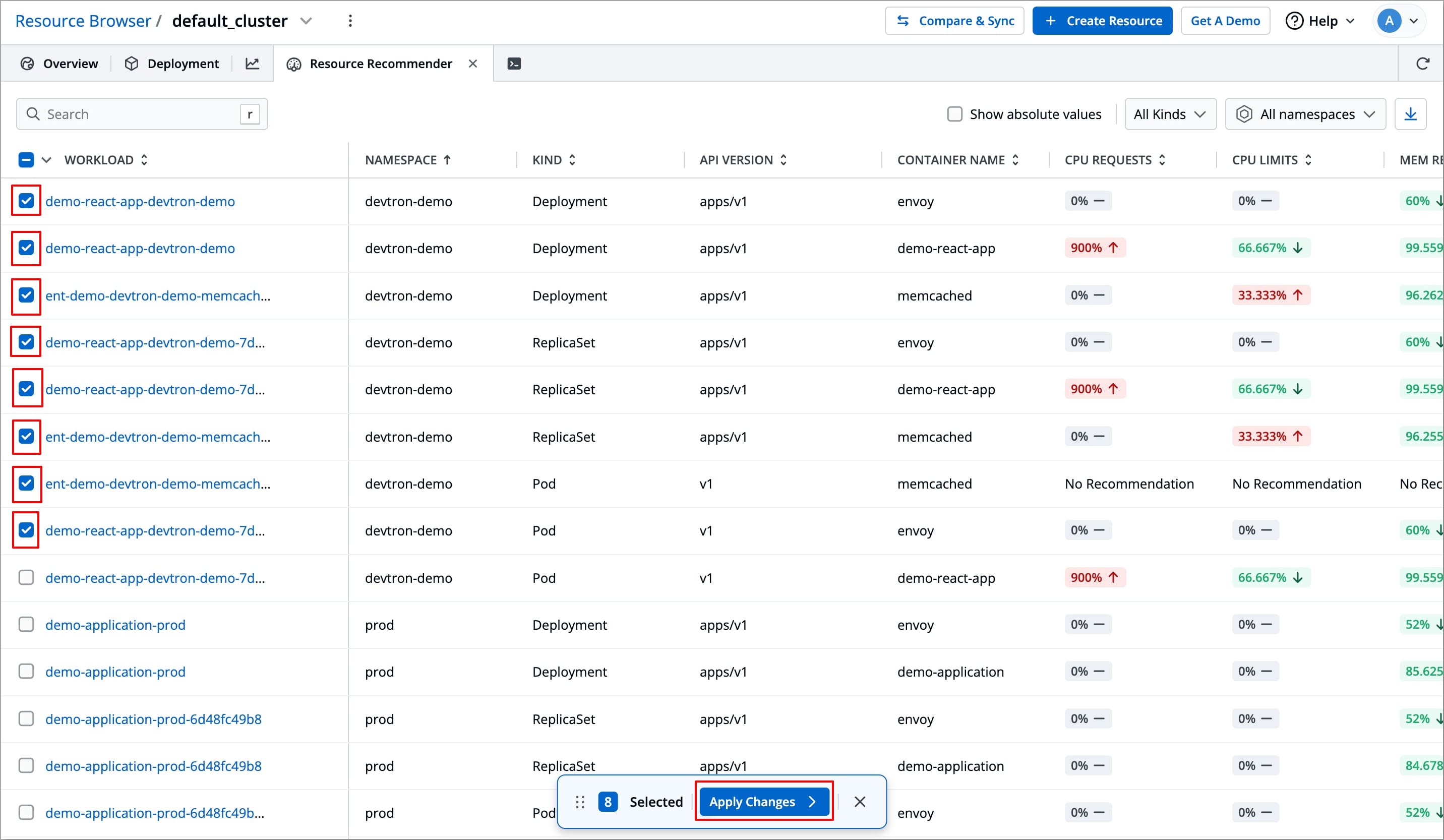 Figure 13: Selecting Workloads