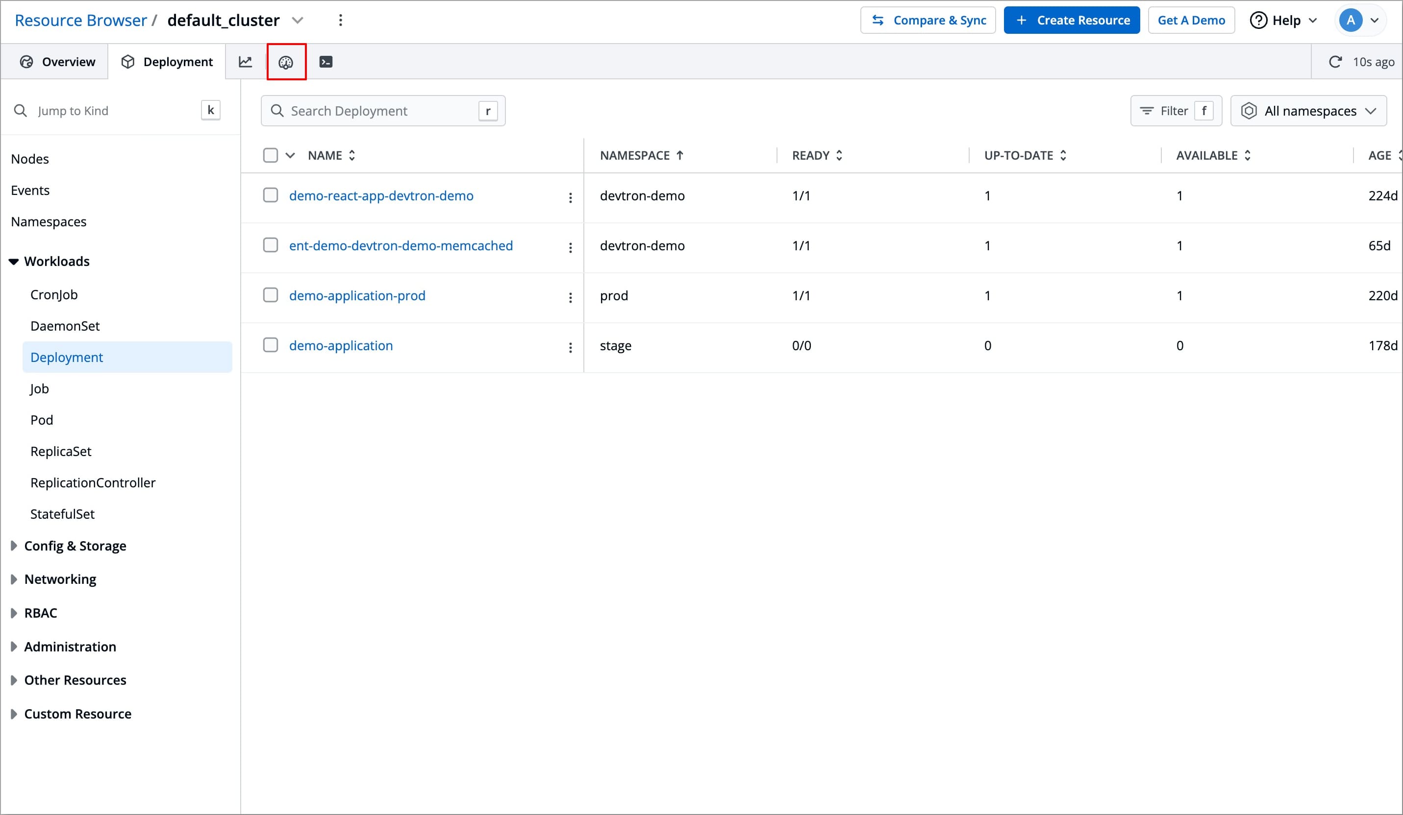 Figure 3: Selecting Resource Recommender