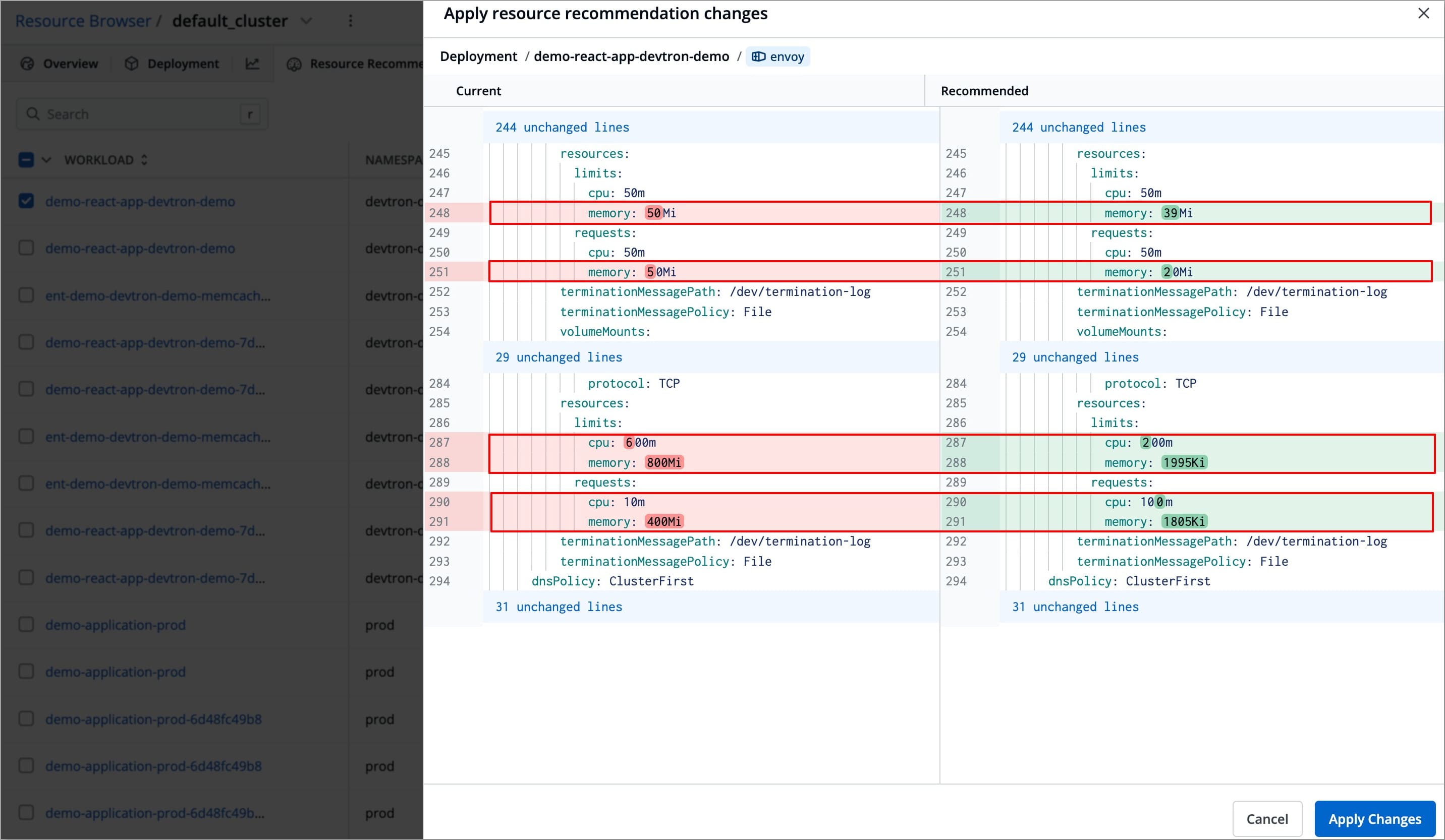Figure 11: Comparing Configurations