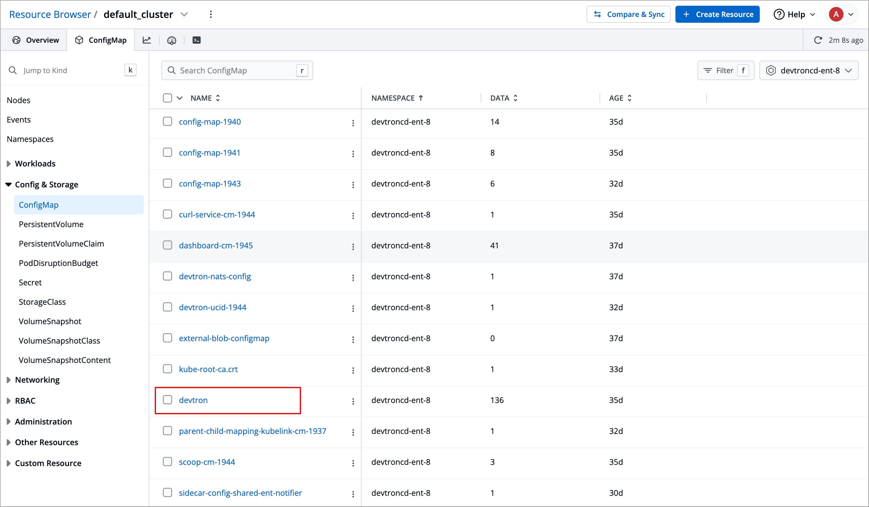 Figure 17a: Selecting Devtron CM
