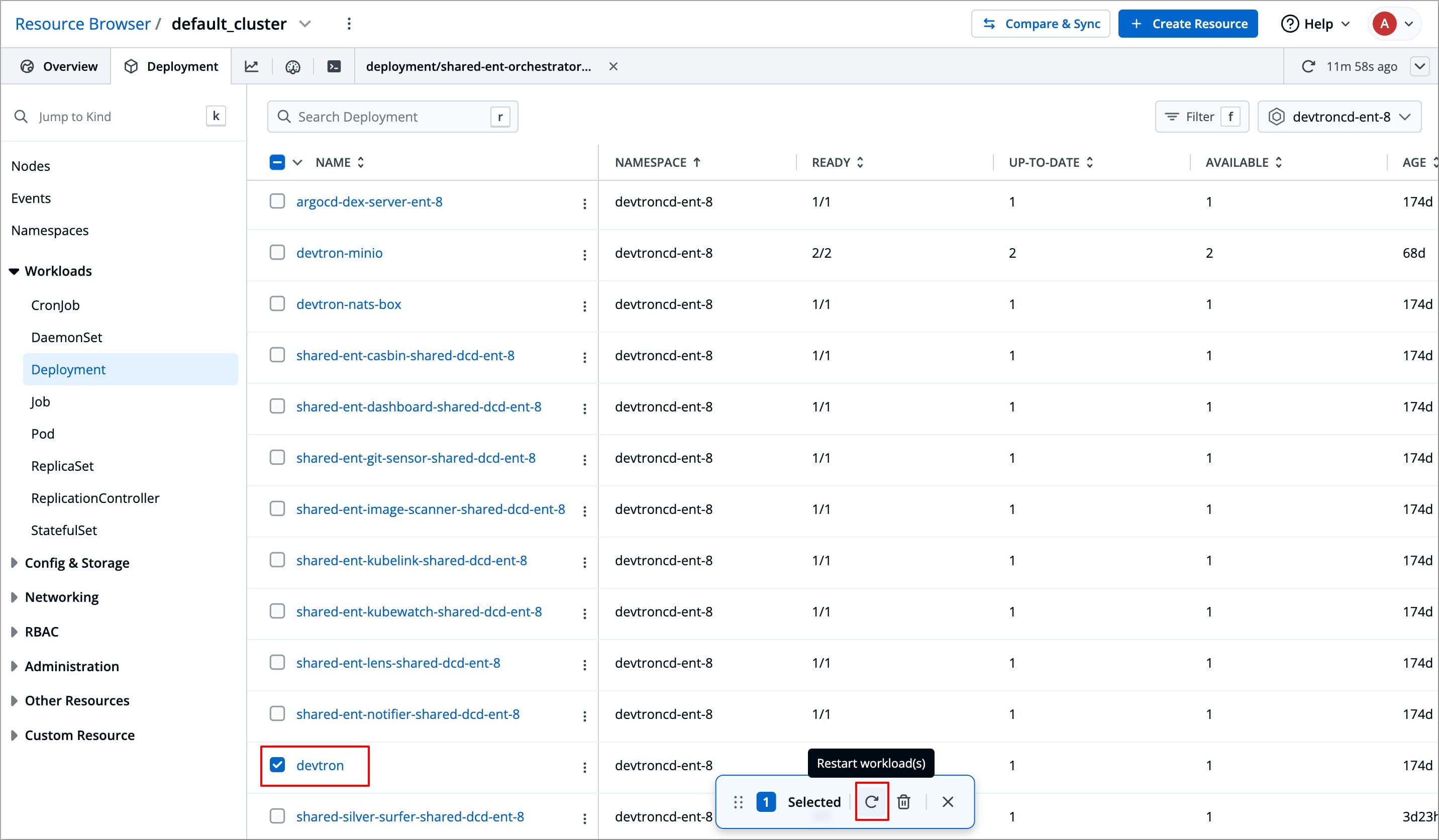 Figure 19: Restarting Pods