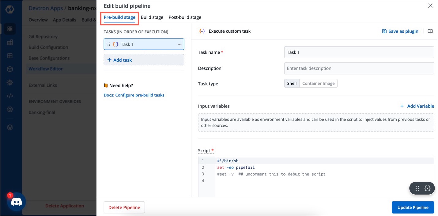 Figure 4: Selecting Stage