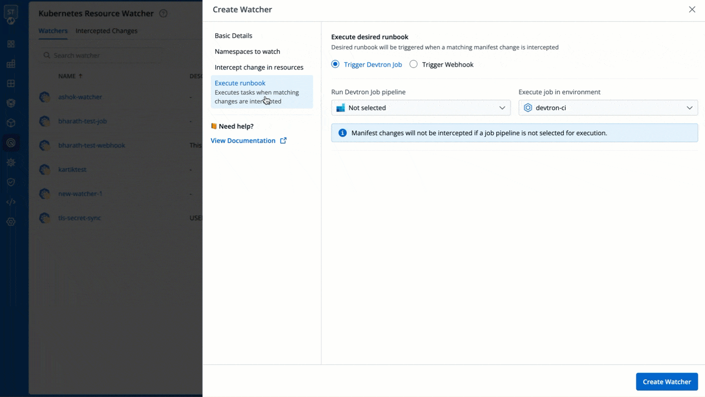 Figure 7: Trigger Devtron Job