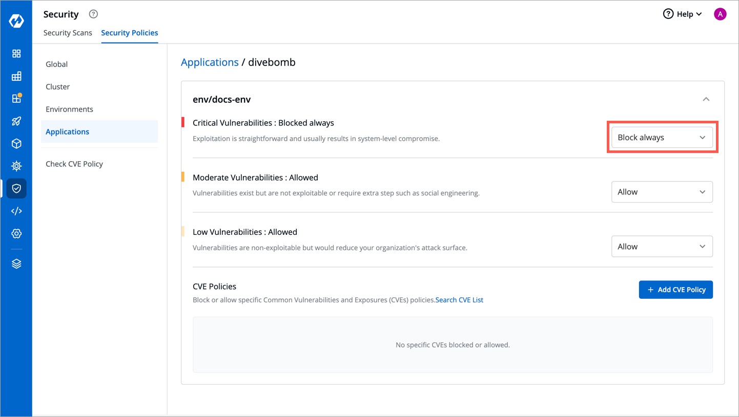 Figure 6: Defining a Block Policy